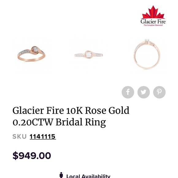 10k rose gold bridal set - Picture 4 of 4